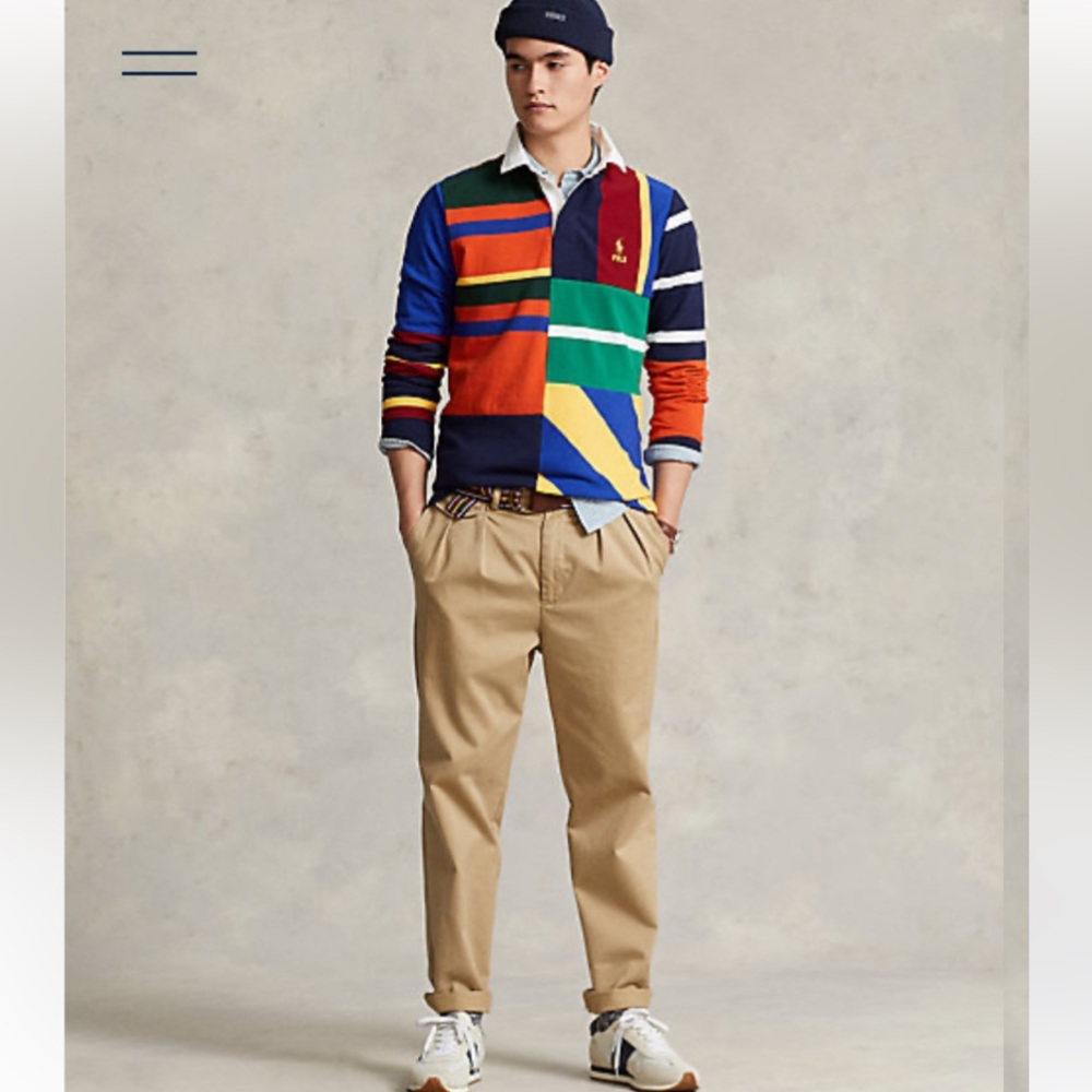 NWT Polo Ralph Lauren Classic Fit Patchwork Rugby Shirt - Picture 3 of 5